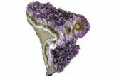 Amethyst Geode on Metal Stand - Great Color #104576-2